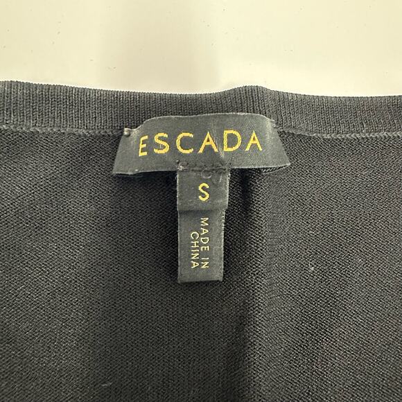 Escada Stralon Black & White V-Neck Pullover - Size Small - Picture 6 of 10